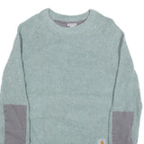 CARHARTT Womens Blue Patterned Jumper Crew Neck Basic Knit M Cotton Blend Casual