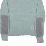 CARHARTT Womens Blue Patterned Jumper Crew Neck Basic Knit M Cotton Blend Casual