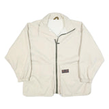 OFF THE LIP Mens Cream Hip Hop Zip Jacket XL Polyester Plain Artistic Print