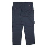 DICKIES Mens Cotton Blend Navy Slim Straight Cargo Trousers W36 L30 Workwear