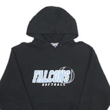 RUSSELL ATHLETIC Mens Black Falcons Softball Pullover Hoodie M Cotton Blend
