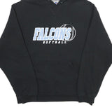 RUSSELL ATHLETIC Mens Black Falcons Softball Pullover Hoodie M Cotton Blend