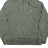 NIKE Mens Green Cotton Blend Pullover Hoodie M Reflective Dots TCC Interclubs