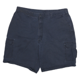 DICKIES Mens Cargo Blue & Navy Cotton Blend Twill Shorts XL W34 Button Pocket