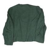 DORIS ULBRICH Womens Green Coach Jacket M Linen Woven Plain Button Closure Long