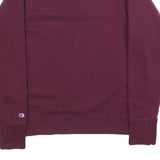CHAMPION Womens Maroon Sweatshirt Crew Neck M Embroidered Logo Comfort Fit