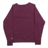 CHAMPION Womens Maroon Sweatshirt Crew Neck M Embroidered Logo Comfort Fit