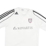 ADIDAS Mens White & Black FC Nordstern Graphic T-Shirt S Short Sleeve V-Neck
