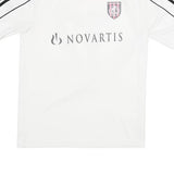 ADIDAS Mens White & Black FC Nordstern Graphic T-Shirt S Short Sleeve V-Neck