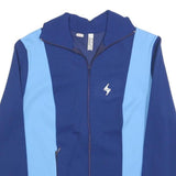 Womens Blue & Light Blue Casual Zip Up Polyester Blend Jacket M Plain Sporty