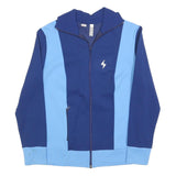 Womens Blue & Light Blue Casual Zip Up Polyester Blend Jacket M Plain Sporty