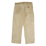 DICKIES Mens Regular Fit Straight Beige Cotton Jeans W34 L29 Workwear Casual