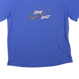 NIKE Mens Blue Stay Lost Graphic T-Shirt M Short Sleeve Crew Neck Sports Casual