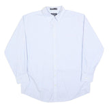 NAUTICA Mens Blue Plain Shirt L Button Down Collar Cotton Blend Smart Casual