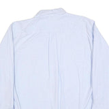 NAUTICA Mens Blue Plain Shirt L Button Down Collar Cotton Blend Smart Casual