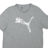 PUMA Mens Grey Athletic T-Shirt M Short Sleeve Crew Neck Cotton Blend Sportswear