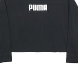 PUMA Womens Black Cotton Blend Crew Neck XS Logo Print Sweatshirt Pullover