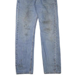 LEVI'S 505 Mens Jeans Blue Regular Straight Denim Medium W32 L33 Classic Cotton