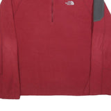 THE NORTH FACE Mens Red Pullover Plain Crew Neck Basic Knit L Zip Outdoor Jumper