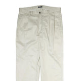 NAUTICA Mens Regular Fit Cotton White Trousers W36 L30 Classic Zip Pockets