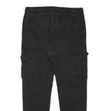 PIER ONE Mens Black Relaxed Cargo Drawstring Cotton Blend Trousers W32 L29