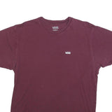VANS Mens Maroon Classic Fit M Short Sleeve Crew Neck Cotton Blend T-Shirt