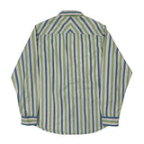 Timberland Striped Shirt - Large Blue Cotton