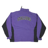 PRO CELEBRITY Womens Purple & Black Zip Nylon Regular Fit Jacket Stallions Logo