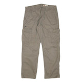 WRANGLER Mens Relaxed Cargo Cotton Blend Beige Trousers W32 L28 Casual Workwear
