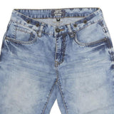 SAVVY DENIM Mens Light Blue Denim Shorts Casual Size L W32 Button Fly