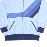COSPO Mens Light Blue & Navy Blue Retro Zip Up Jacket L Polyester Blend
