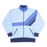 COSPO Mens Light Blue & Navy Blue Retro Zip Up Jacket L Polyester Blend