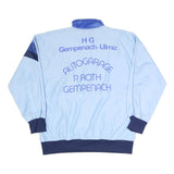 COSPO Mens Light Blue & Navy Blue Retro Zip Up Jacket L Polyester Blend