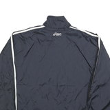 ASICS Mens Navy Blue Bears Track Jacket S Polyester Zip Plain Sportswear