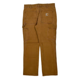 Carhartt Double Knee Carpenter Trousers - 34W 30L Brown Cotton
