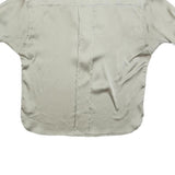 DEREK LAM Womens Beige Silk Blend Basic Top Short Sleeve V-Neck Size S