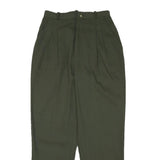 KATHIE LEE Womens Cotton Blend Green Relaxed Trousers W25 L27 Casual Comfort Zip