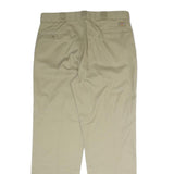 DICKIES Mens Cotton Blend Beige Regular Fit Straight Leg Trousers W37 L33