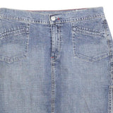 LUCKY BRAND Womens Blue Denim Mini Skirt Cotton Blend Zip Pocket Size M Casual