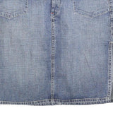 LUCKY BRAND Womens Blue Denim Mini Skirt Cotton Blend Zip Pocket Size M Casual