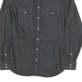 LEVI'S Womens Grey Cotton Blend Western Shirt L Button Pockets Casual Durable