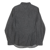 LEVI'S Womens Grey Cotton Blend Western Shirt L Button Pockets Casual Durable