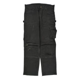 Unbranded Double Knee Cargo Trousers - 36W 32L Black Cotton