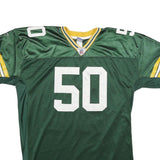 REEBOK Mens Green Polyester Football T-Shirt 2XL Short Sleeve V-Neck Sportswear