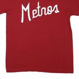 ADIDAS Mens Red Metros Graphic T-Shirt L Short Sleeve Crew Neck Cotton Blend