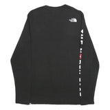 THE NORTH FACE Mens Black S Long Sleeve Crew Neck Branded Logo Cotton T-Shirt
