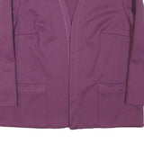 Womens Purple Plain Jacket M Polyester Regular Fit Long Sleeve No Hood
