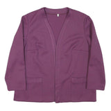 Womens Purple Plain Jacket M Polyester Regular Fit Long Sleeve No Hood