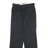 DICKIES Mens Regular Fit Black Cotton Blend Trousers W32 L32 Classic Workwear