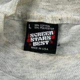 Vintage Firefighter Screen Stars Single Stitch T-Shirt - Large Grey Cotton Blend